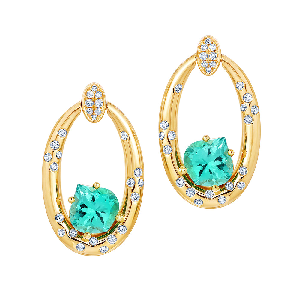 Chatham lab-grown chrysoberyl earrings, style CE4897YCH