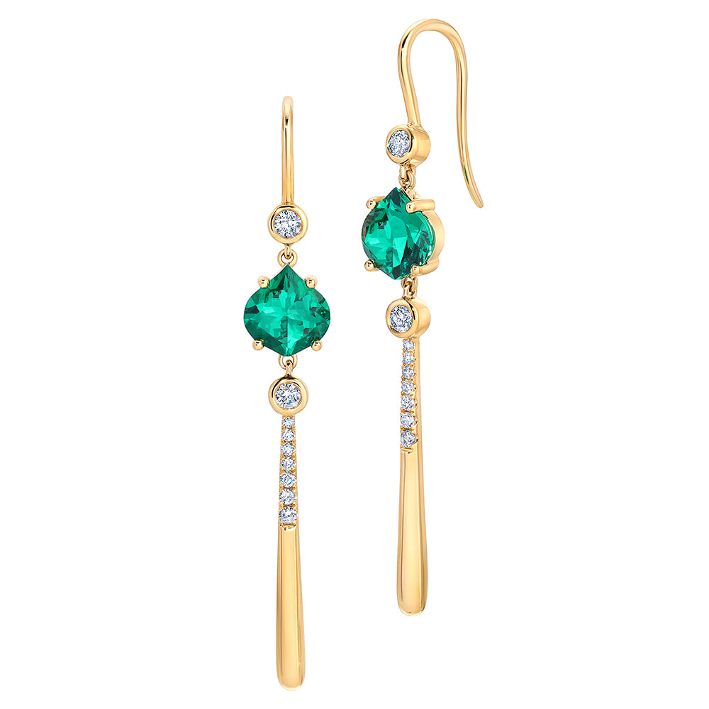 Chatham lab-grown emerald earrings, style CE4906YEM
