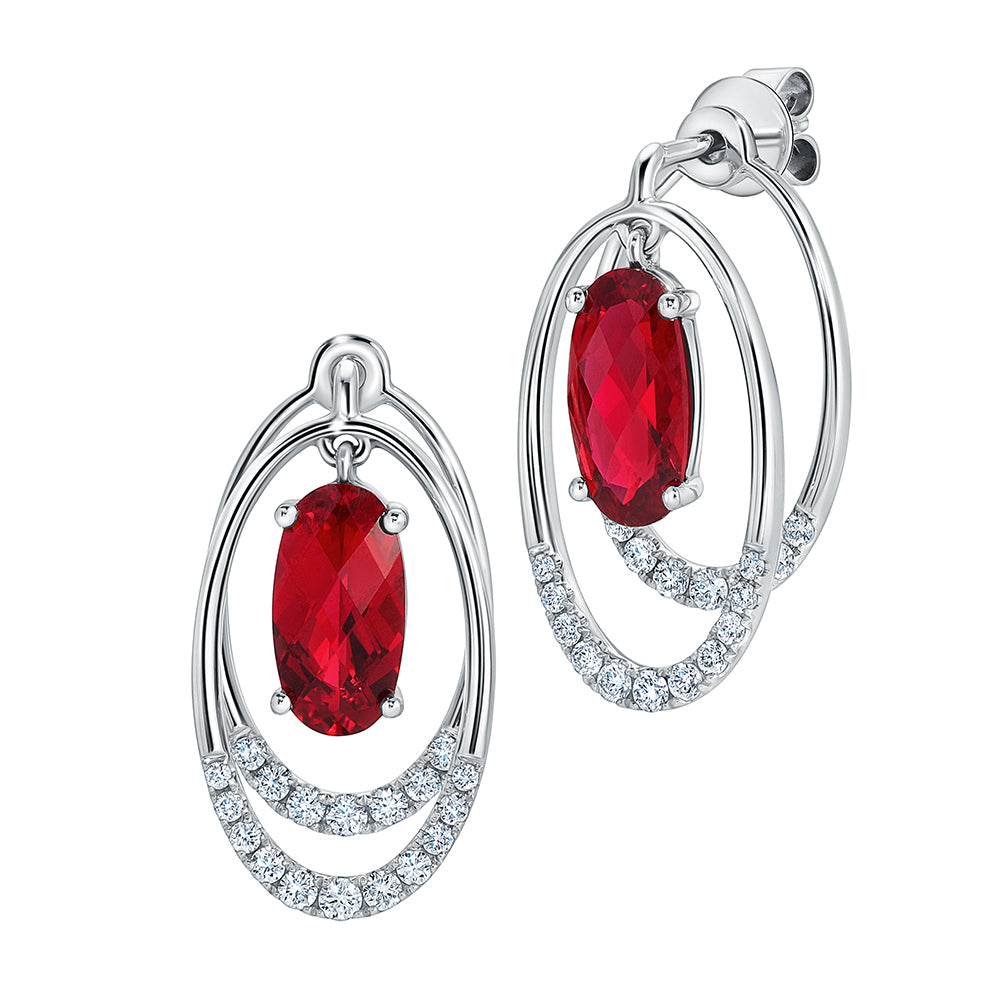 Chatham lab-grown ruby earrings, style CE4908WRU