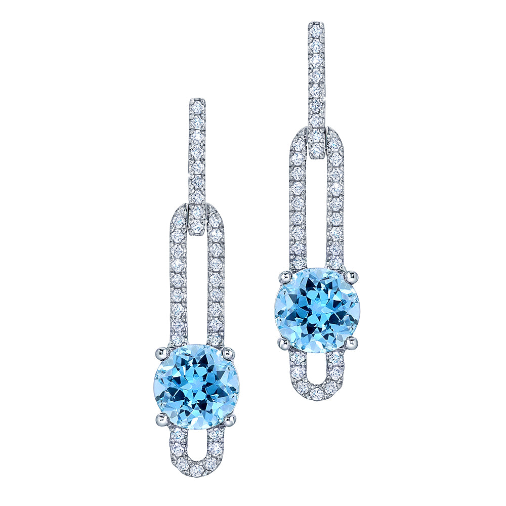 Chatham lab-grown aqua blue spinel earrings, style CE4910WAQ