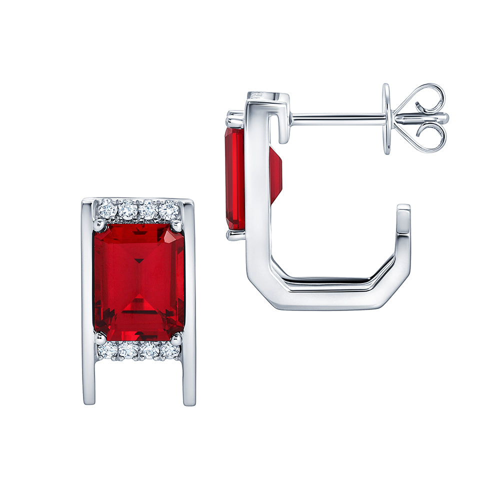 Chatham lab-grown ruby earrings, style CE4916WRU