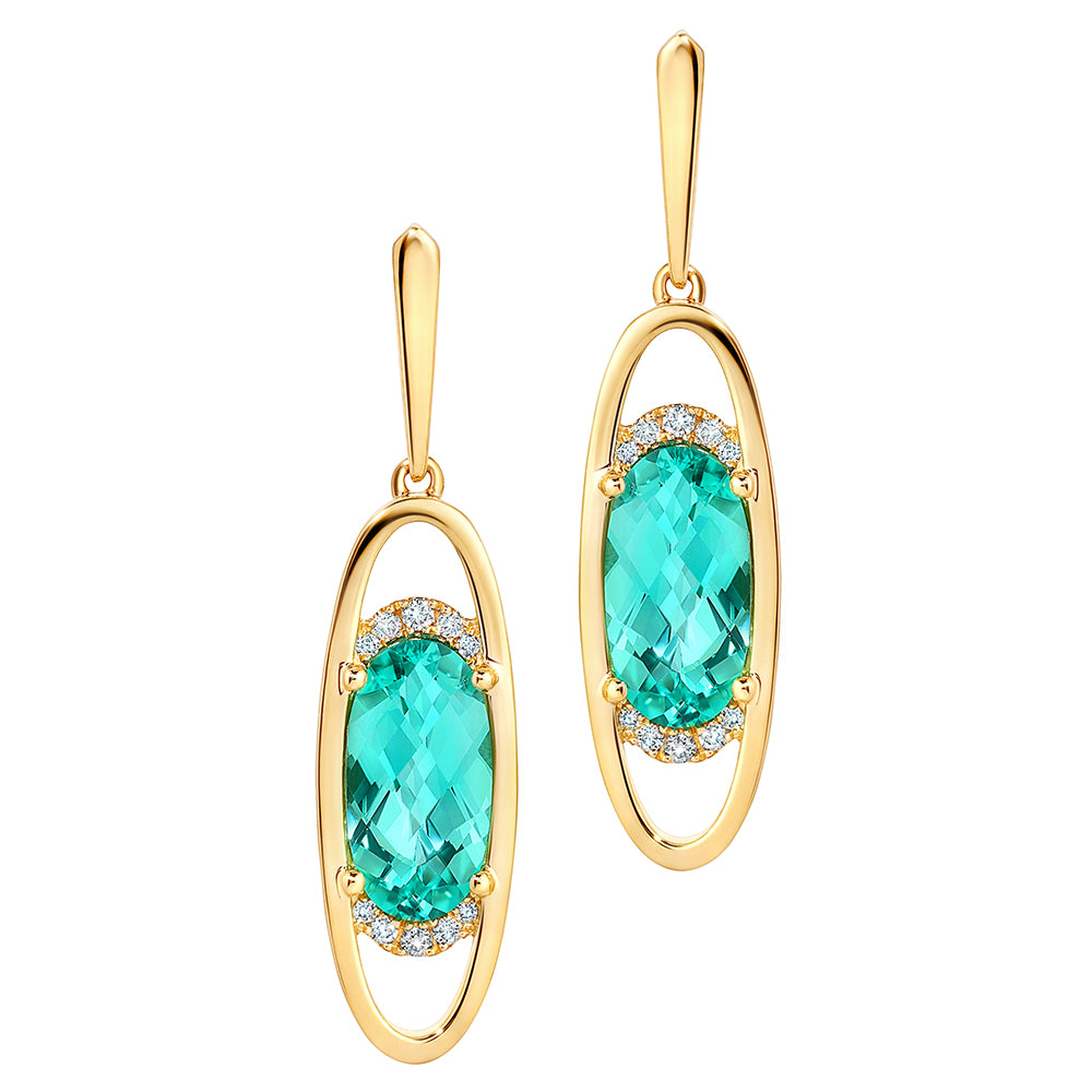 Chatham lab-grown chrysoberyl earrings, style CE4918YCH