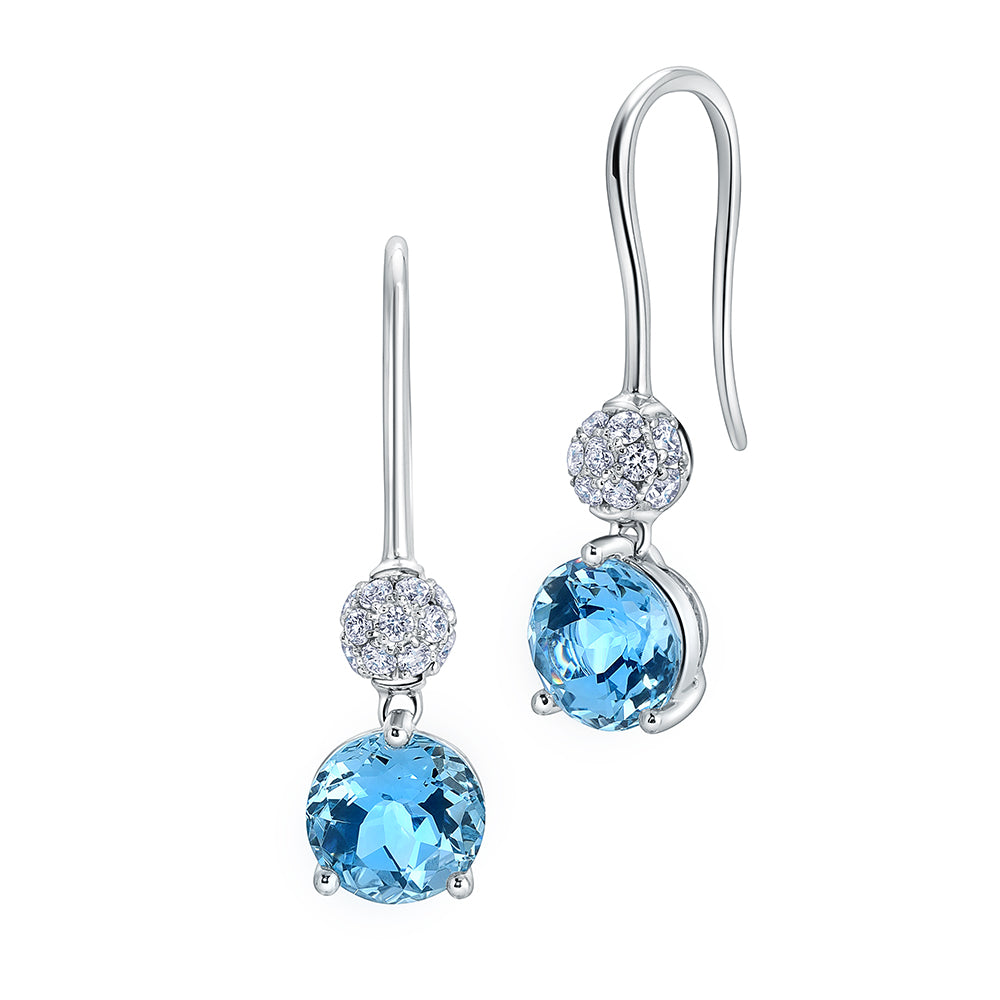 Chatham lab-grown aqua blue spinel earrings, style CE4920WAQ