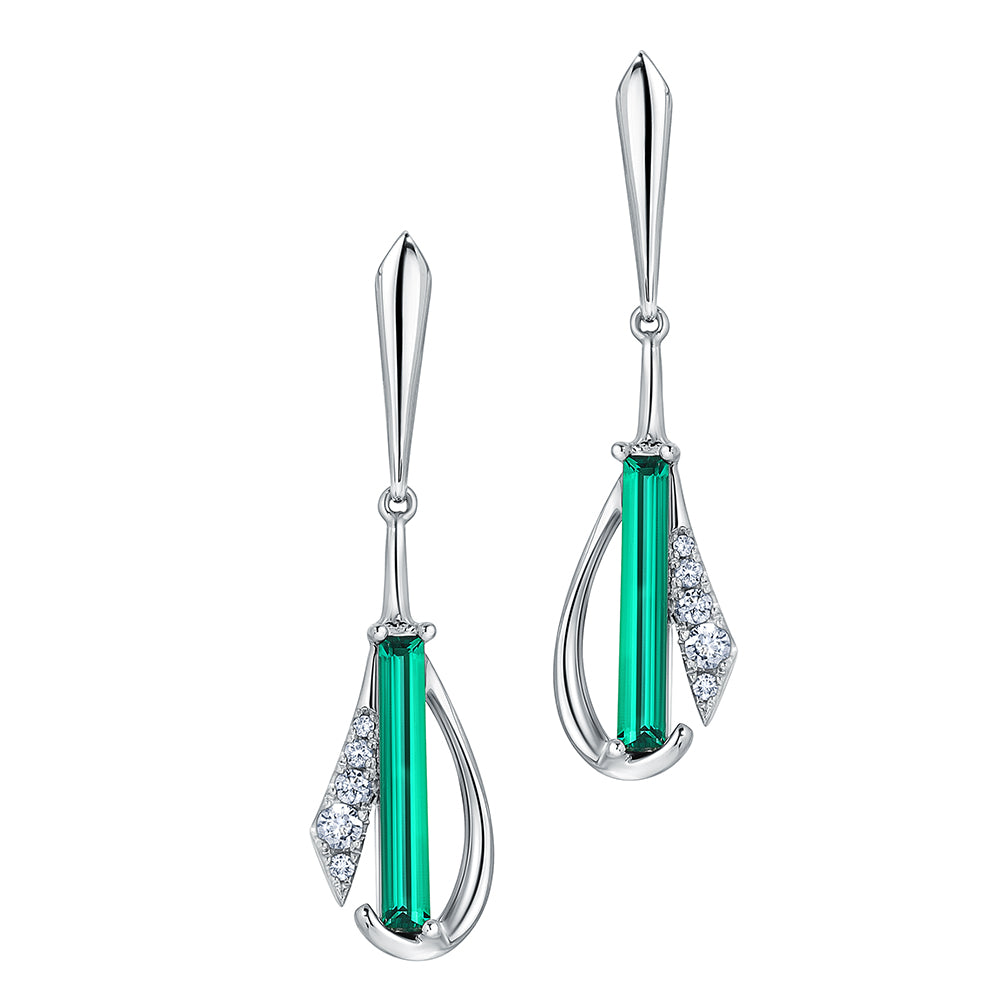Chatham lab-grown emerald earrings, style CE4922WEM
