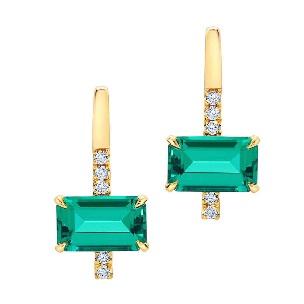 Chatham lab-grown emerald earrings, style CE4924YEM
