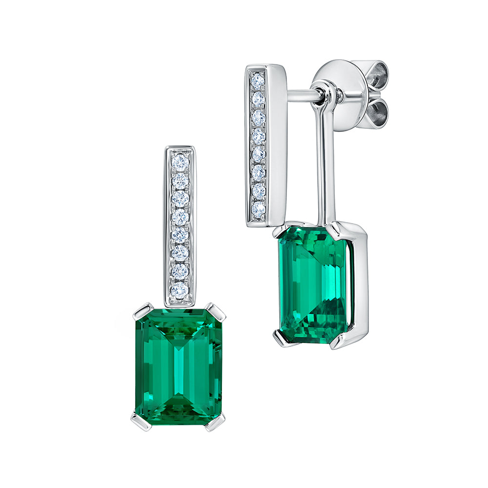 Chatham lab-grown emerald earrings, style CE4926WEM