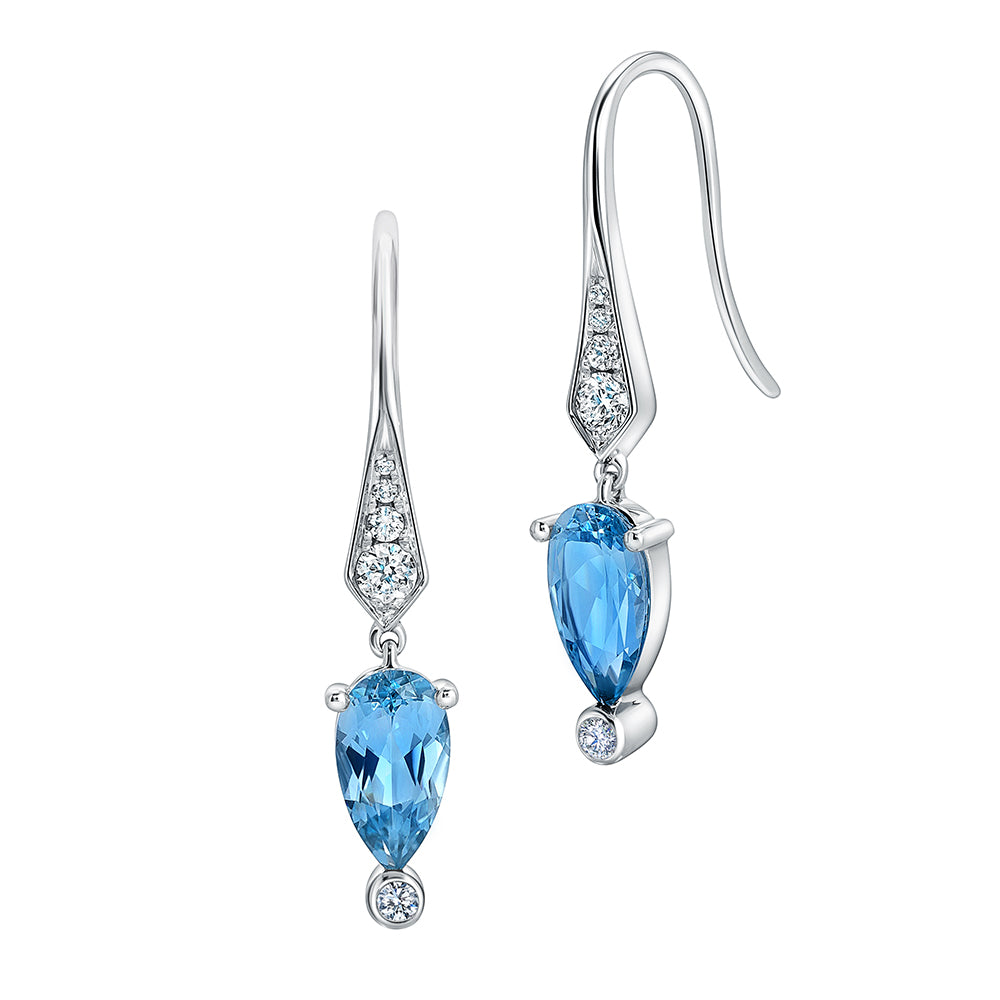 Chatham lab-grown aqua blue spinel earrings, style CE4930WAQ