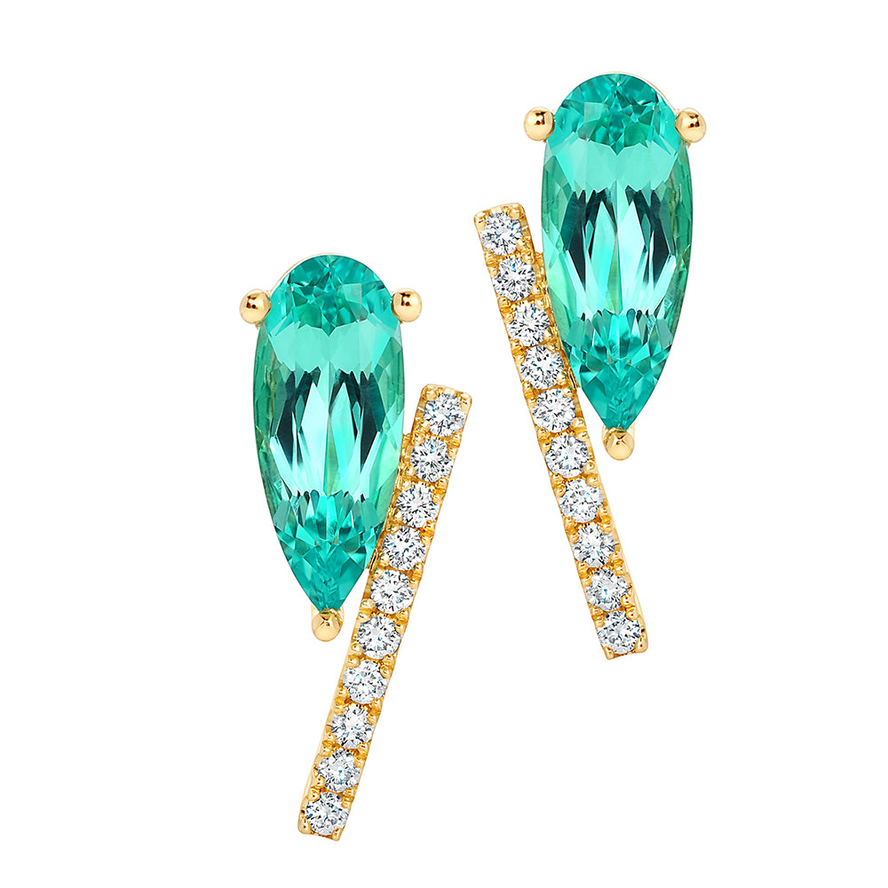 Chatham lab-grown chrysoberyl earrings, style CE4931YCH