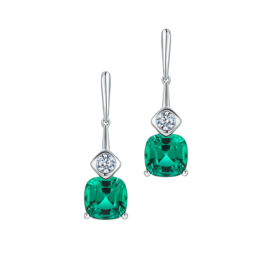 Chatham lab-grown emerald earrings, style CE4937WEM