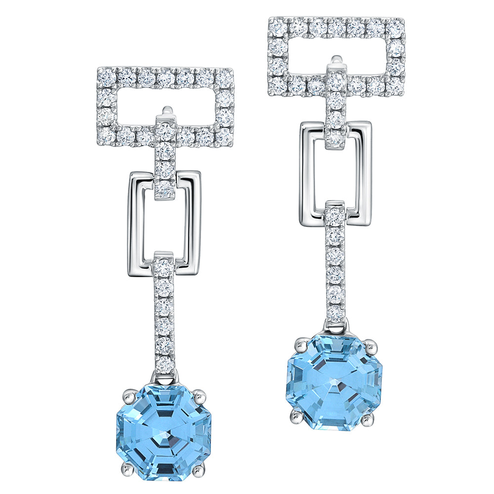 Chatham lab-grown aqua blue spinel earrings, style CE4945WAQ