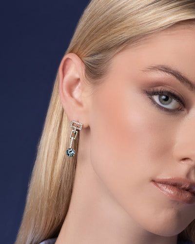 Aqua Blue Spinel Earrings