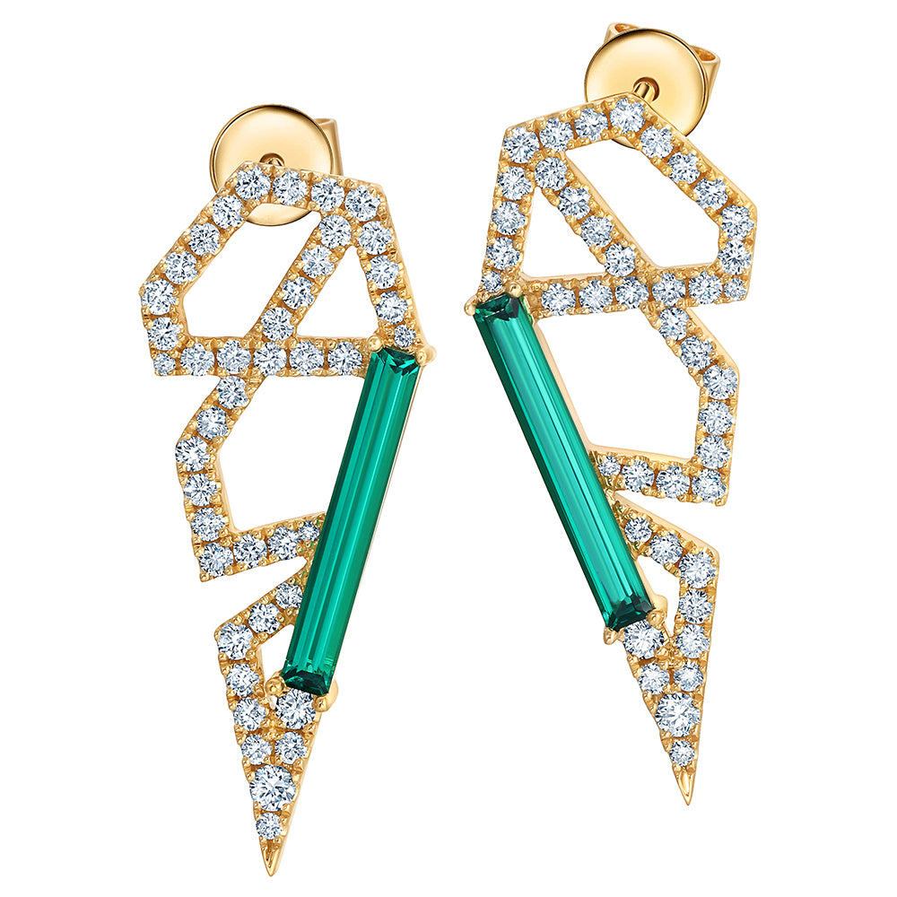 Chatham lab-grown emerald earrings, style CE4947YEM