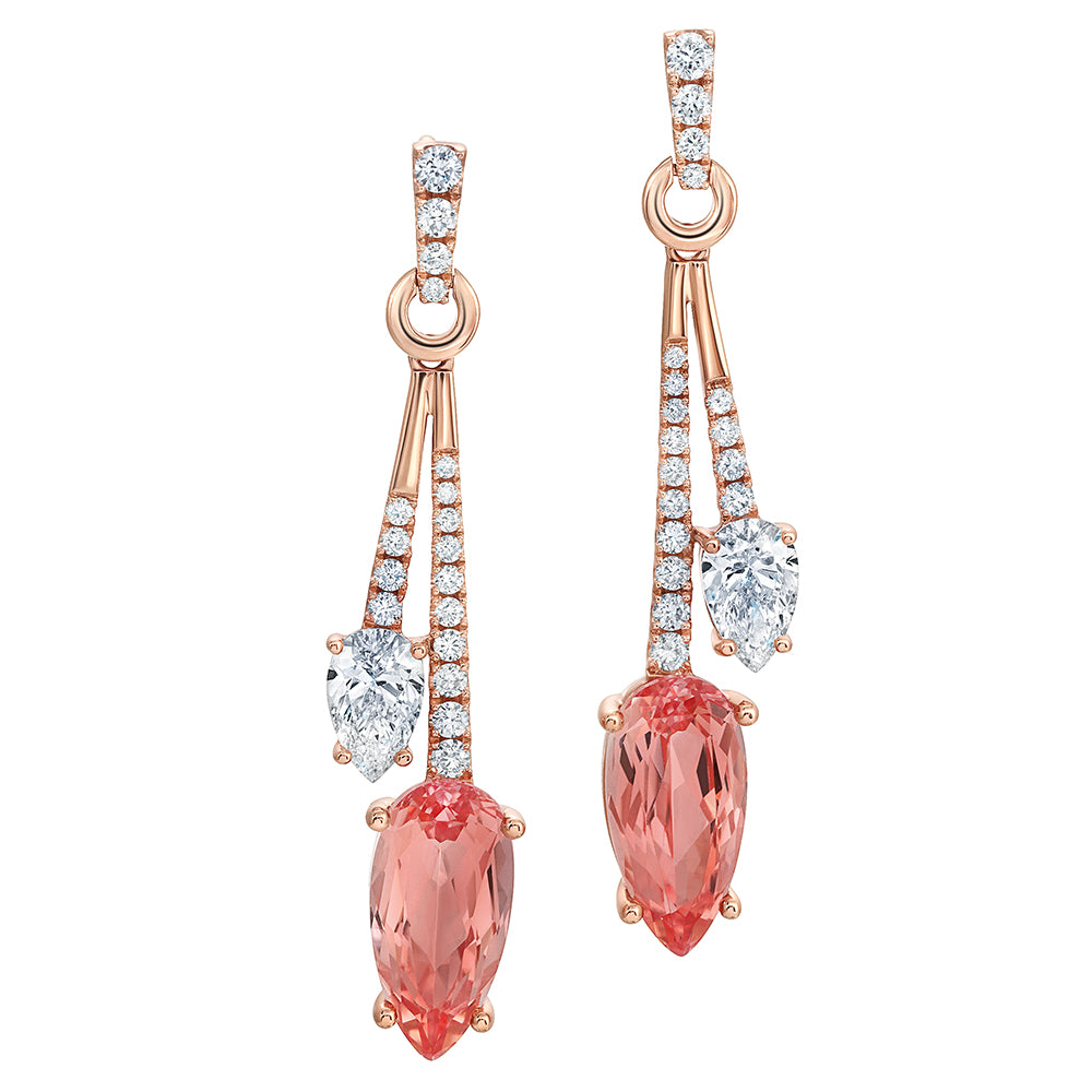 Chatham lab-grown champagne sapphire earrings, style CE4952RCS