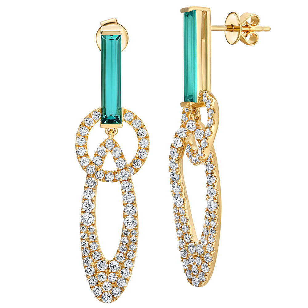 Chatham lab-grown chrysoberyl earrings, style CE4954YCH