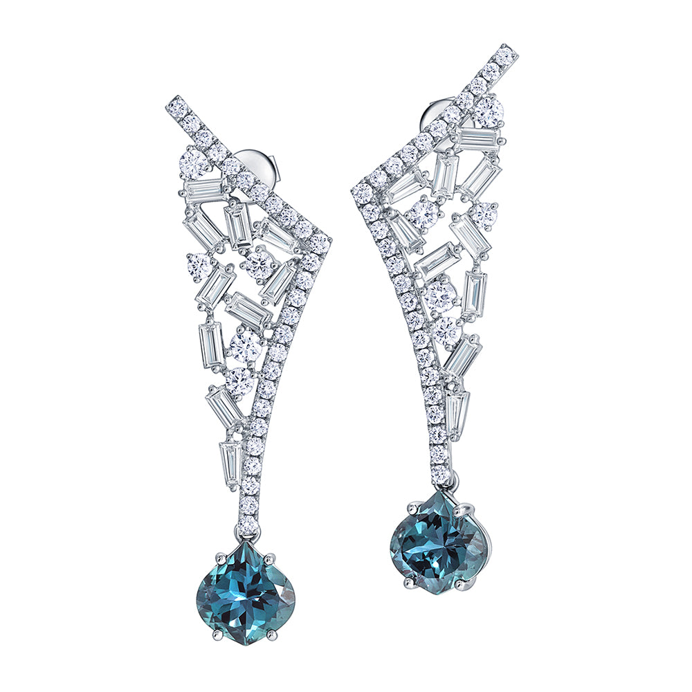 Chatham lab-grown alexandrite earrings, style CE4956WAL