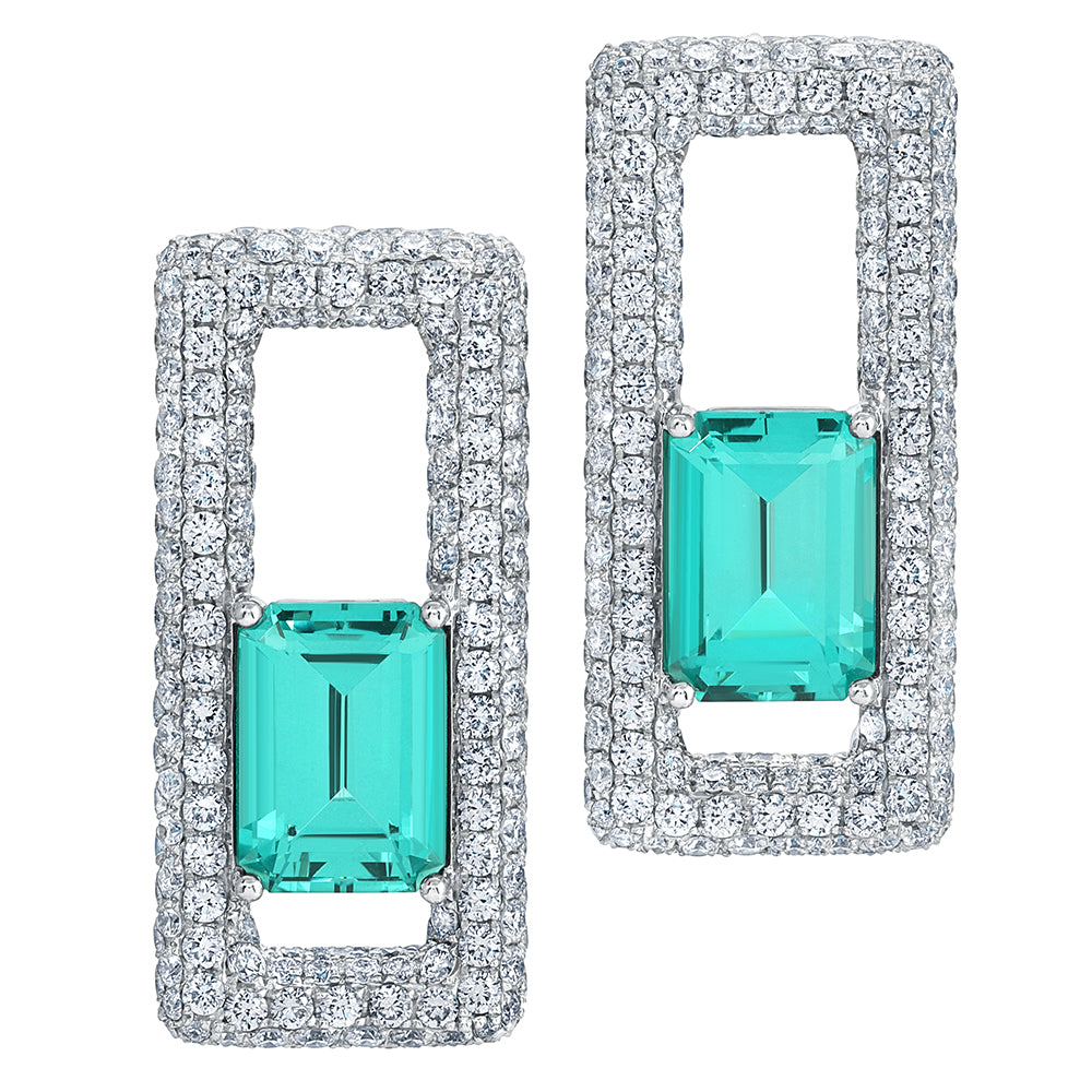 Chatham lab-grown chrysoberyl earrings, style CE4957WCH