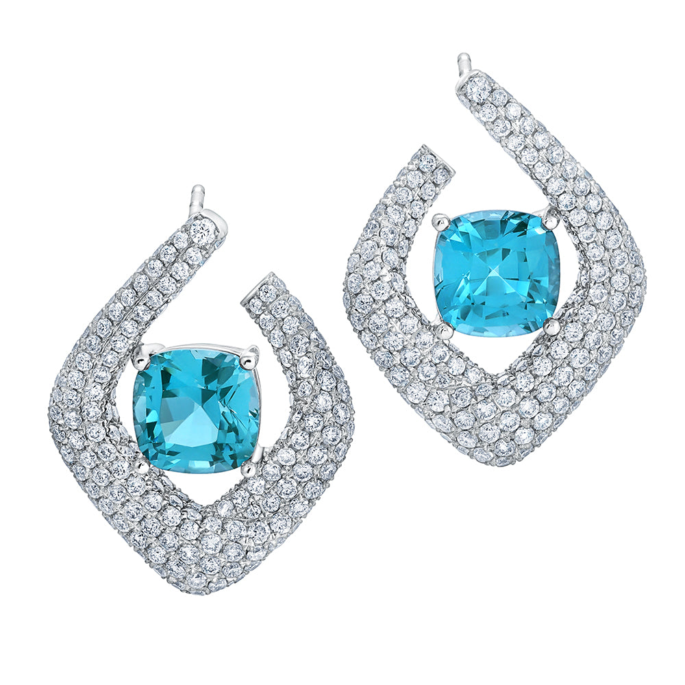 Chatham lab-grown spinel earrings, style CE4958WPA