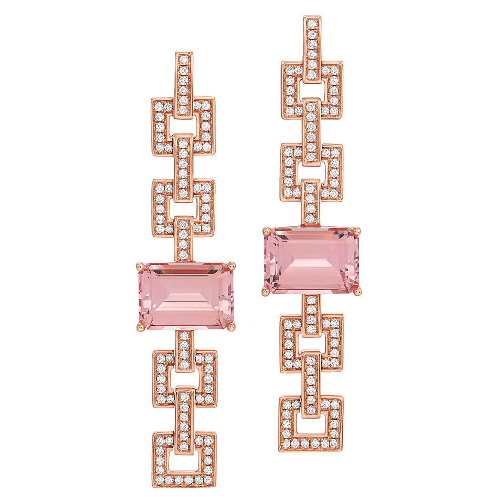 Chatham lab-grown champagne sapphire earrings, style CE4960RCS