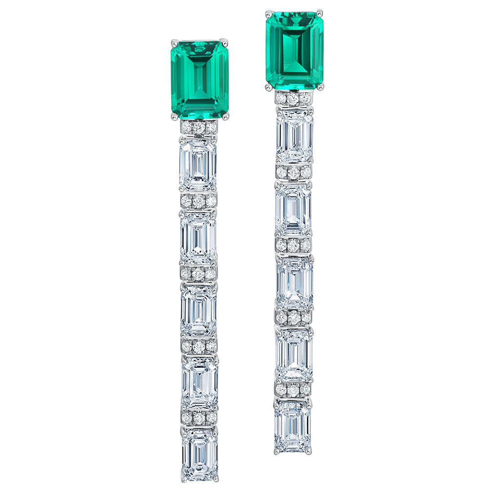 Chatham lab-grown emerald earrings, style CE4961WEM