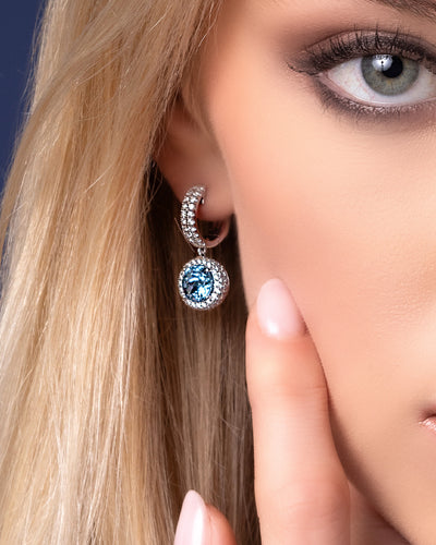 Aqua Blue Spinel Earrings