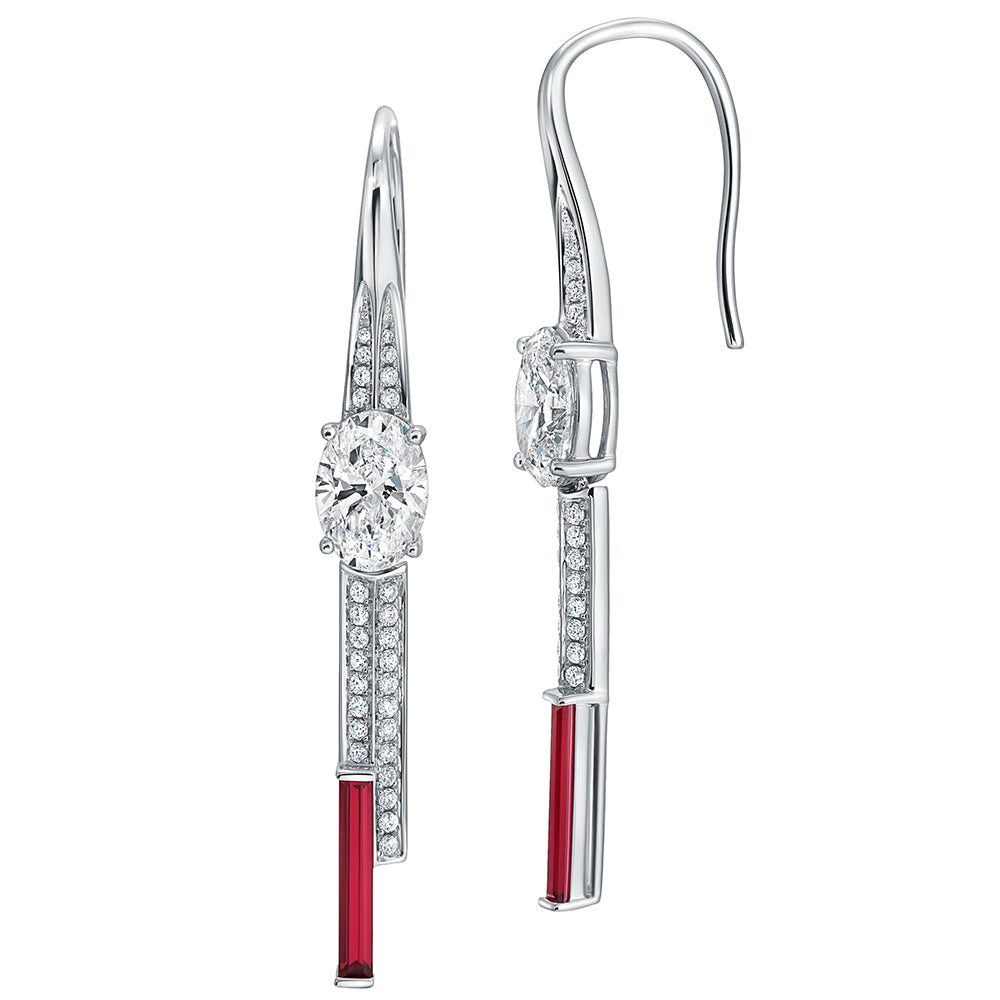 Chatham lab-grown ruby earrings, style CE4966WRU