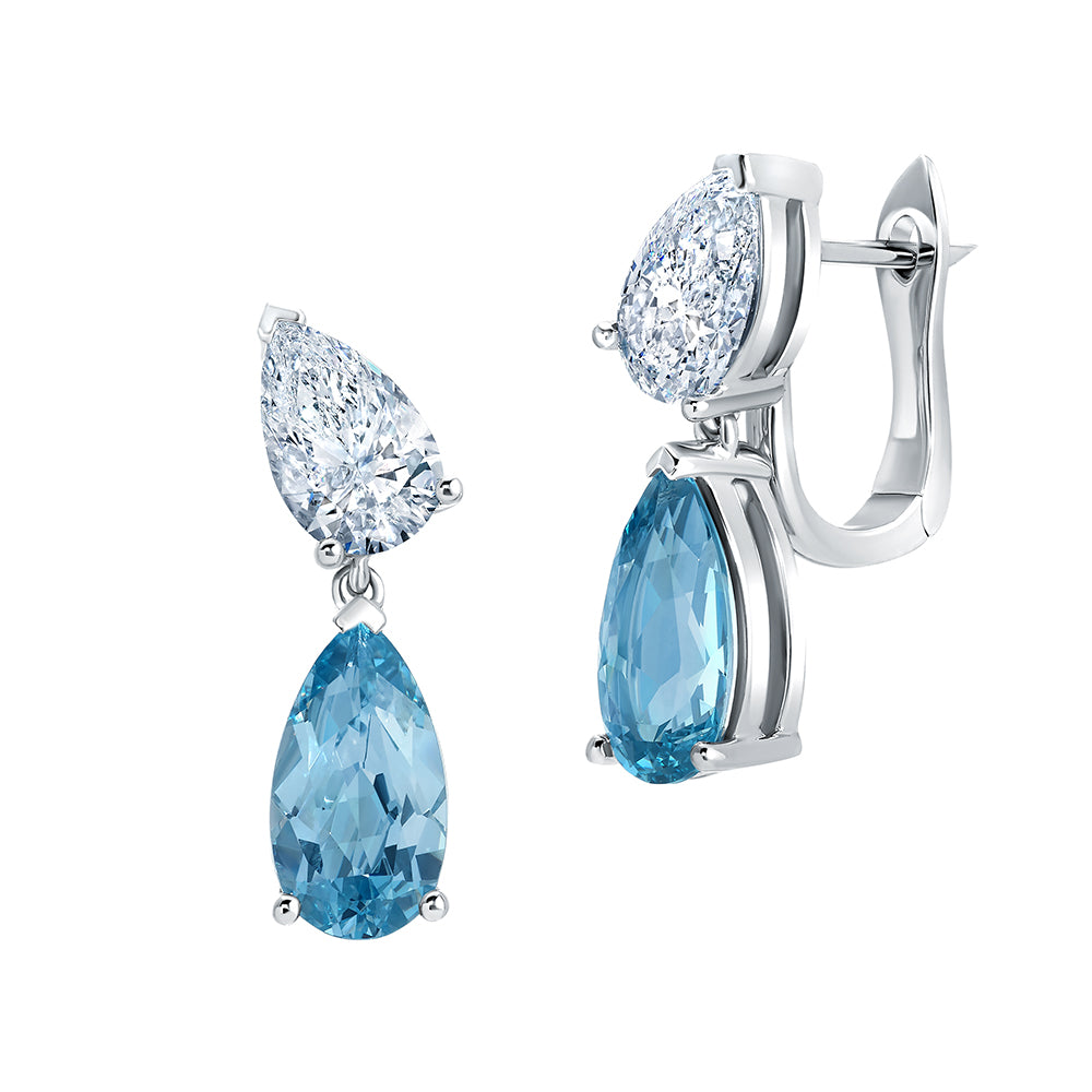 Chatham lab-grown aqua blue spinel earrings, style CE4988WAQ