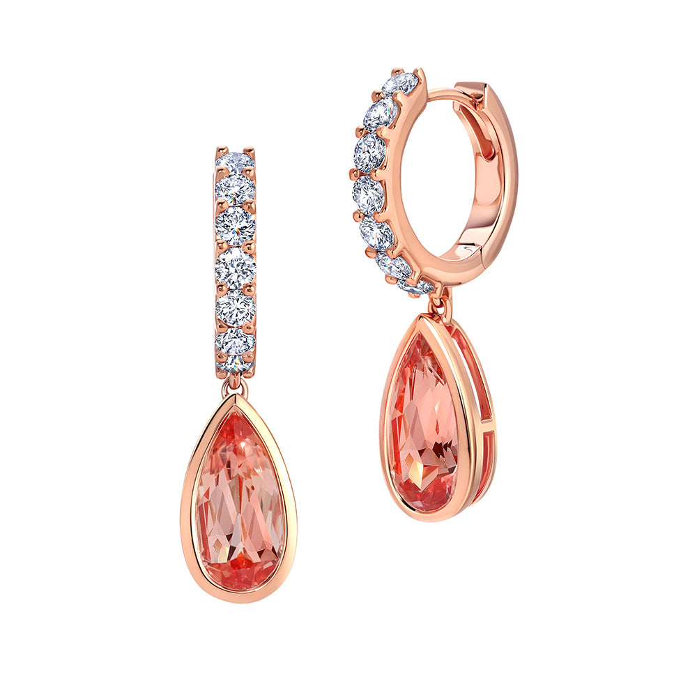 Chatham lab-grown champagne sapphire earrings, style CE4992RCS