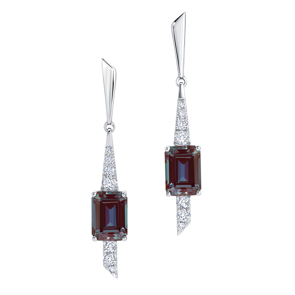 Chatham lab-grown alexandrite earrings, style CE4994WAL