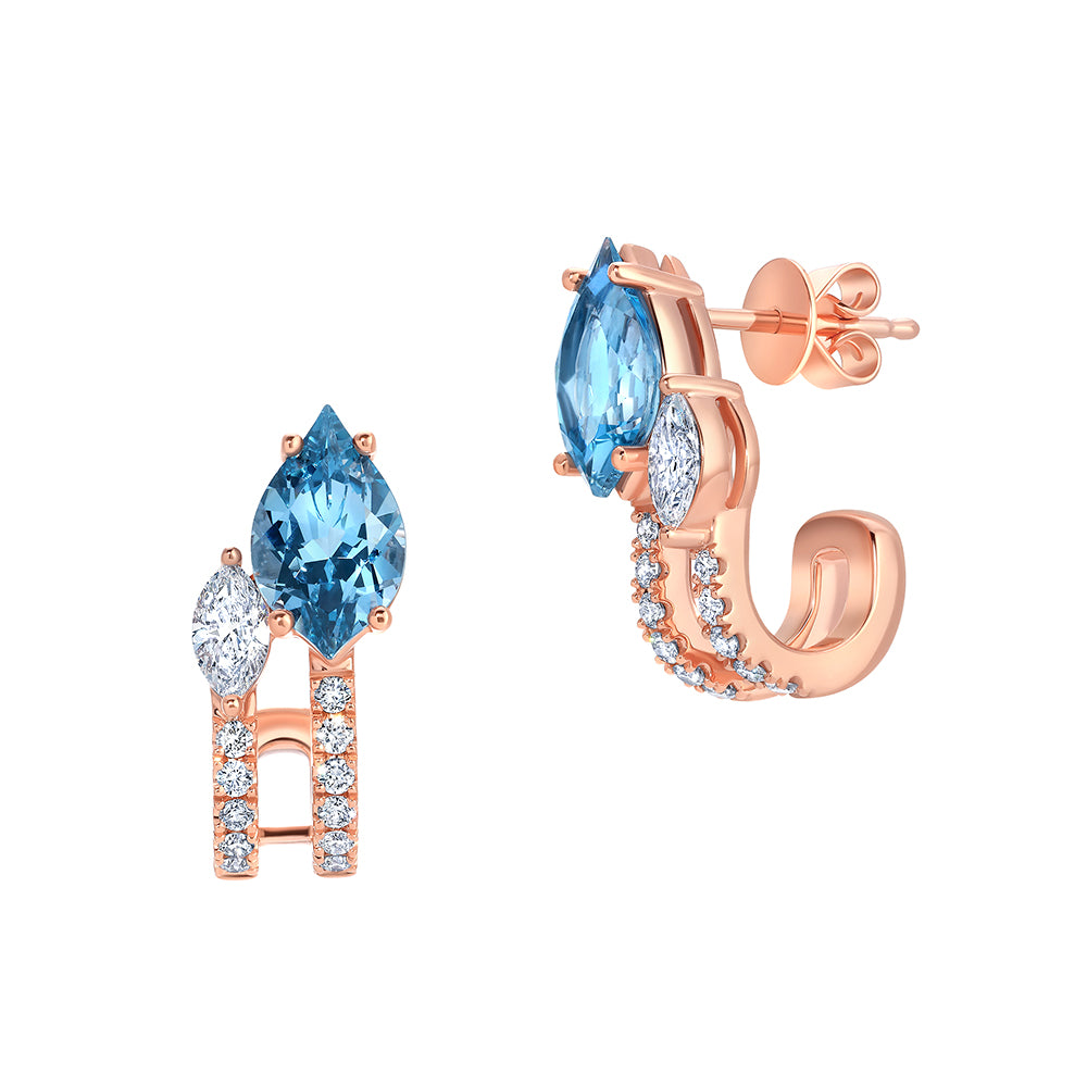 Chatham lab-grown aqua blue spinel earrings, style CE4996RAQ