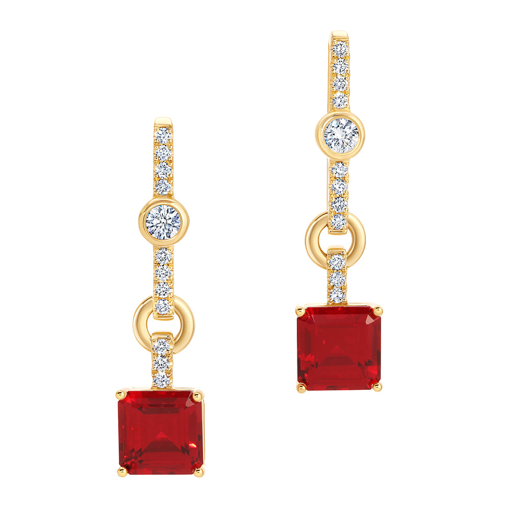 Chatham lab-grown ruby earrings, style CE5000YRU