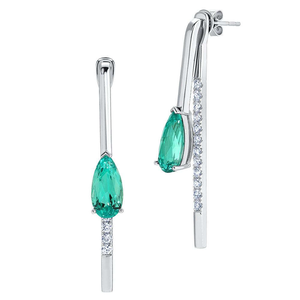 Chatham lab-grown chrysoberyl earrings, style CE5001WCH