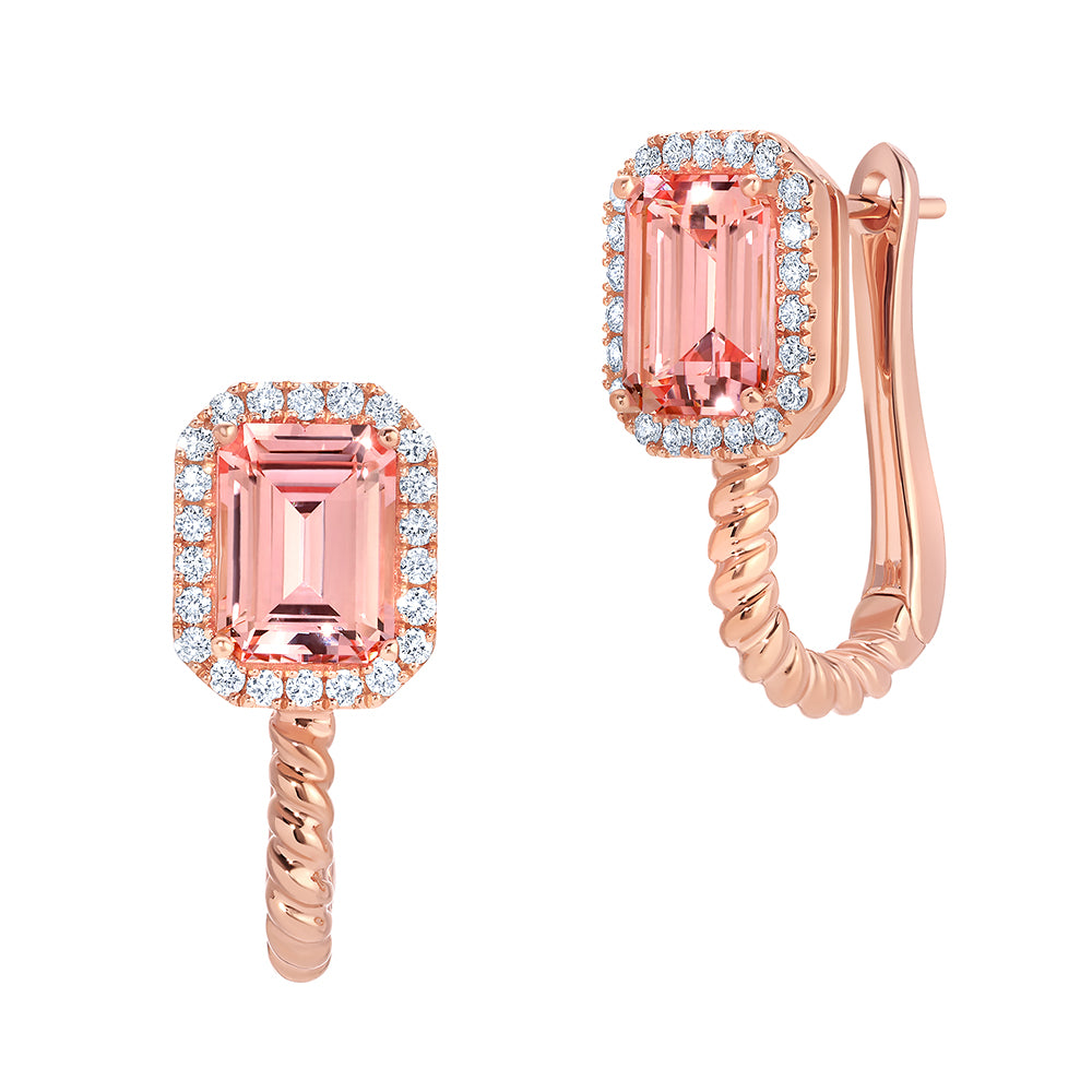 Chatham lab-grown champagne sapphire earrings, style CE5003RCS