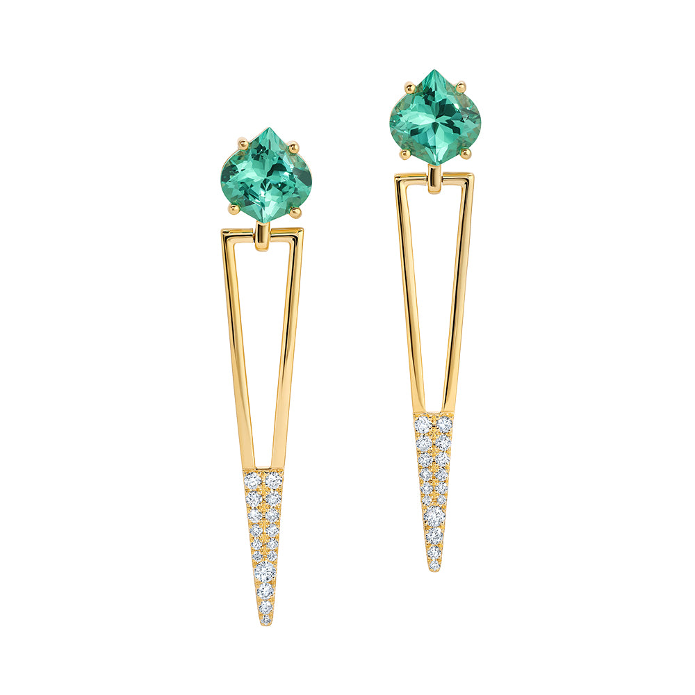 Chatham lab-grown chrysoberyl earrings, style CE5006YCH