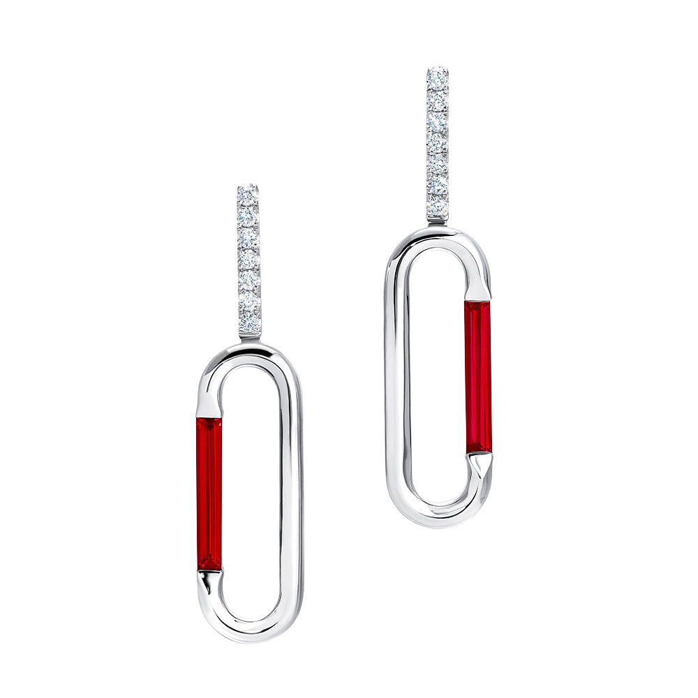 Chatham lab-grown ruby earrings, style CE5007WRU