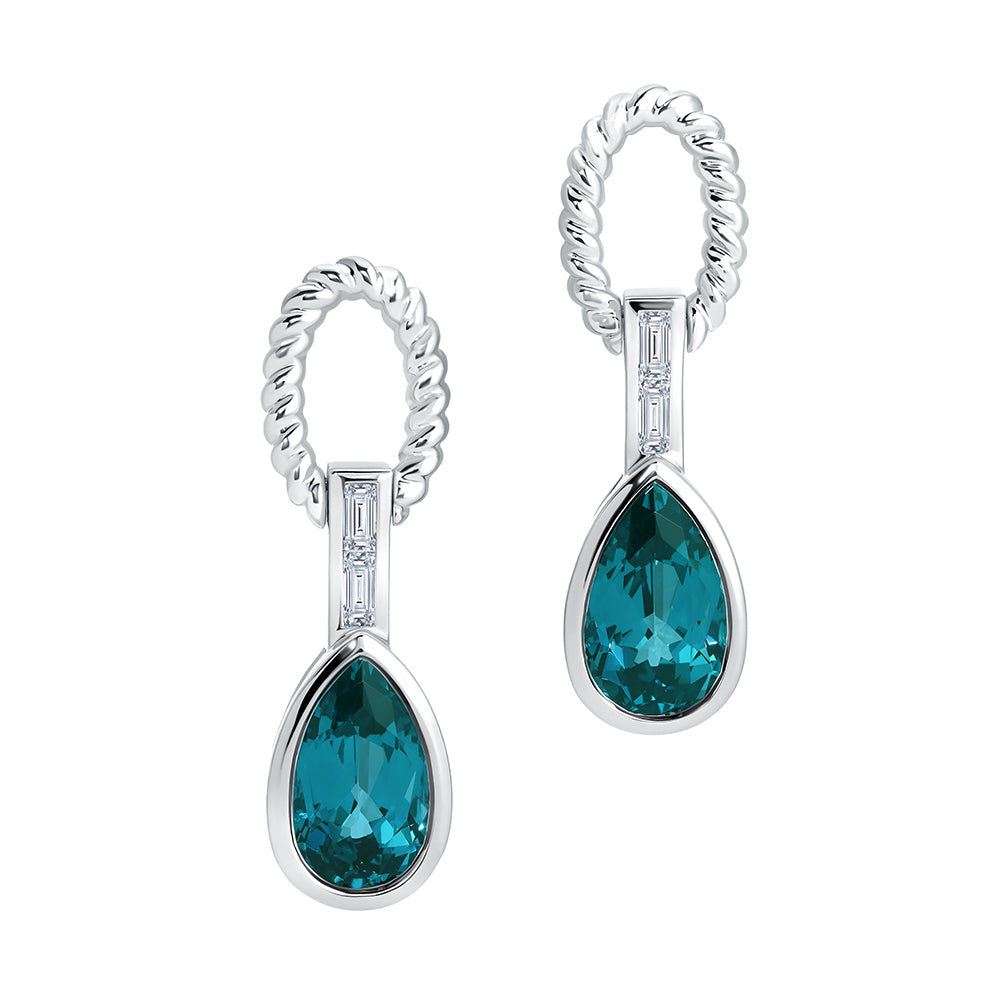Chatham lab-grown spinel earrings, style CE5012WPA