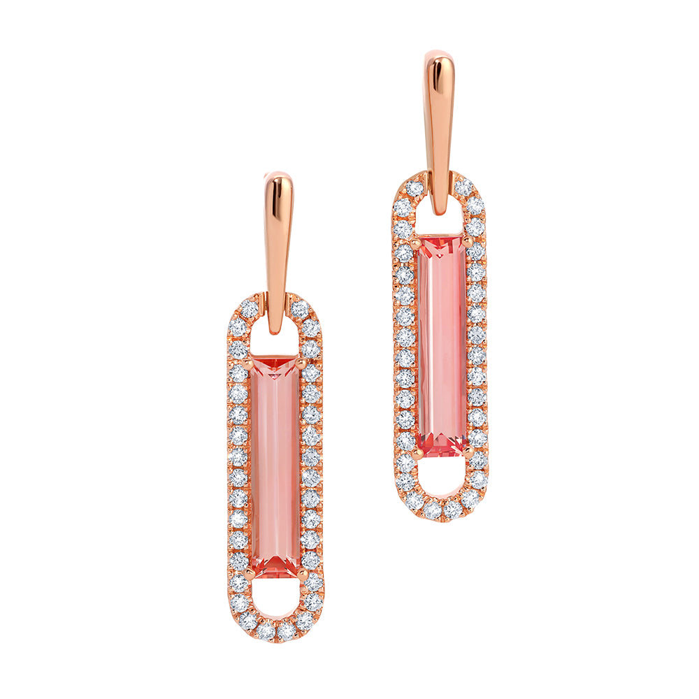 Chatham lab-grown champagne sapphire earrings, style CE5013RCS