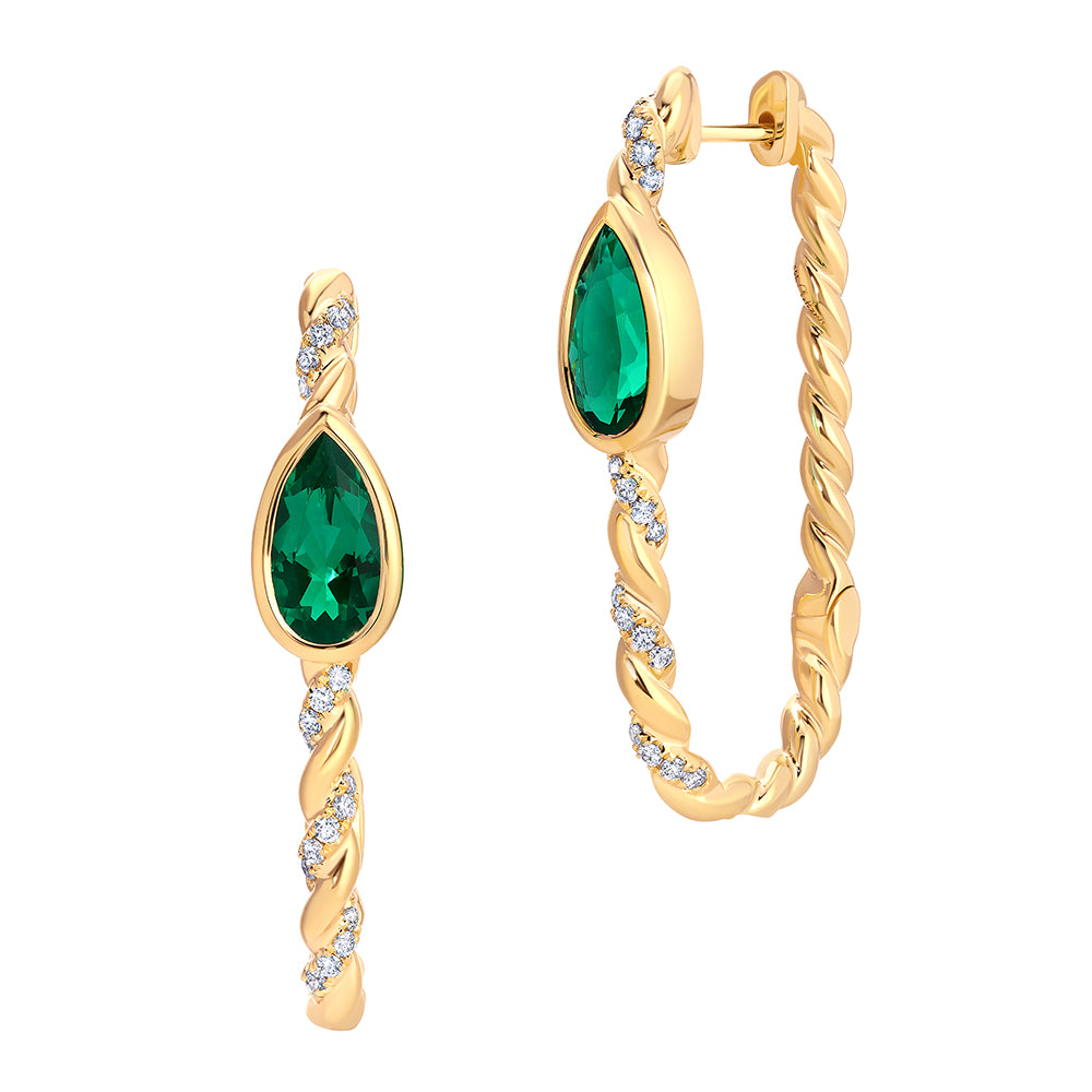 Chatham lab-grown emerald jewelry, style CE5014YEM