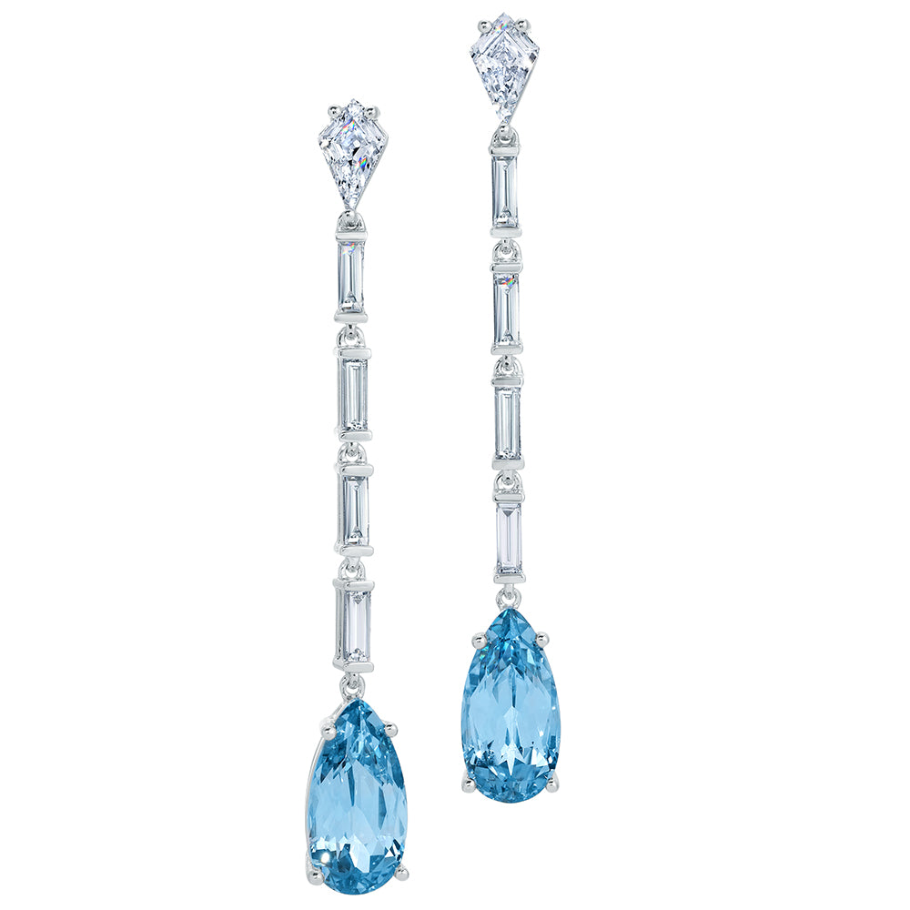 Chatham lab-grown aqua blue spinel earrings, style CE5019WAQ