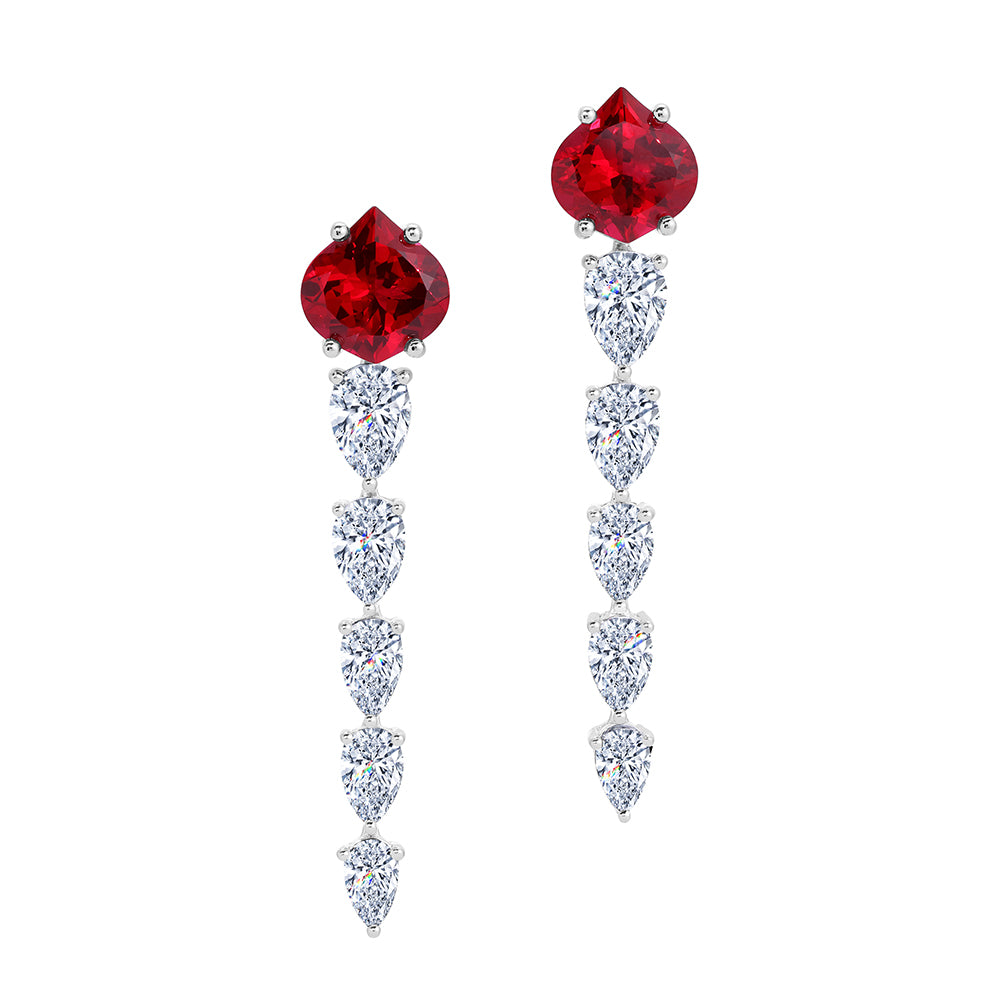 Chatham lab-grown ruby earrings, style CE5021WRU
