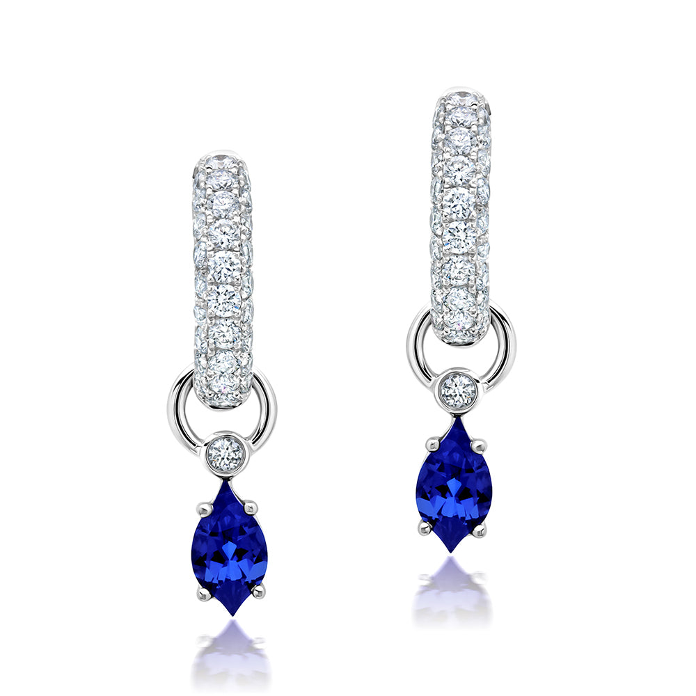 Blue Sapphire Hoops