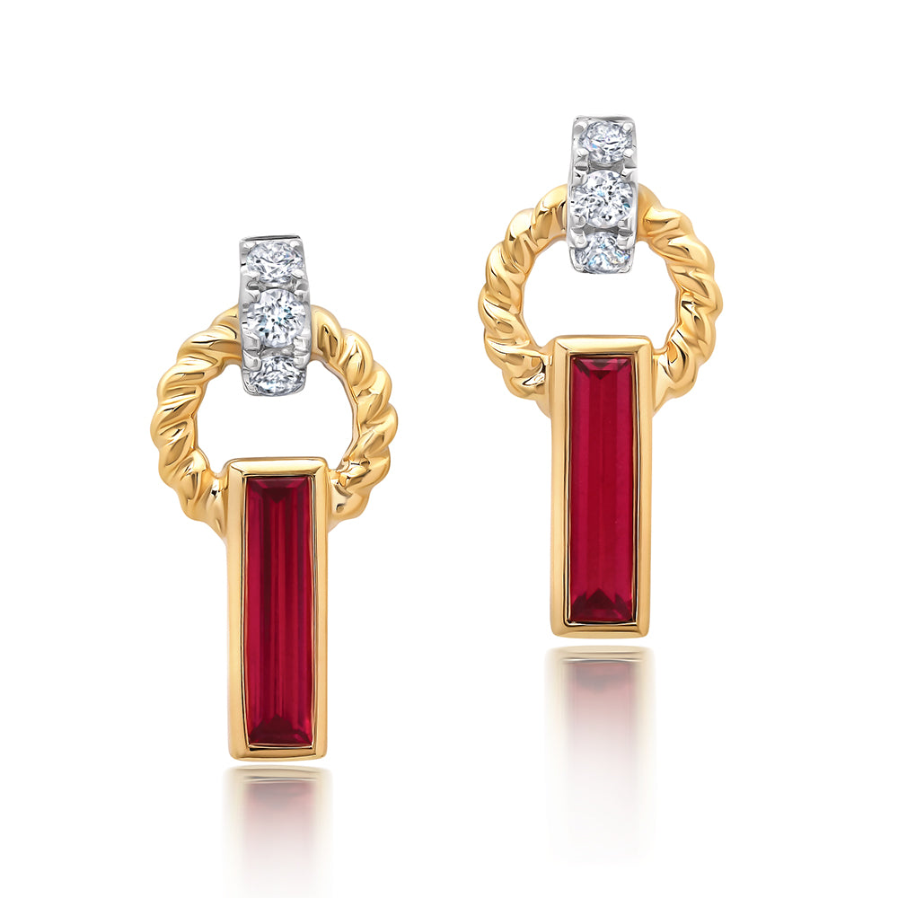 Chatham lab-grown ruby earrings, style CE5056YWRU