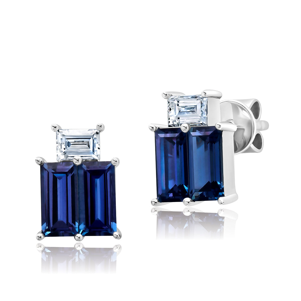 Chatham lab-grown alexandrite studs, style CE5061WAL