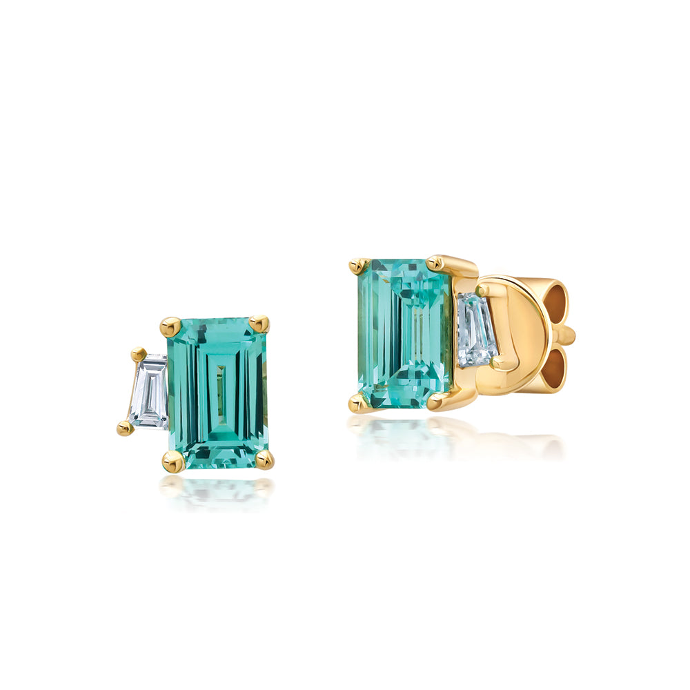 Chatham lab-grown chrysoberyl stud earrings, style CE5067YCH