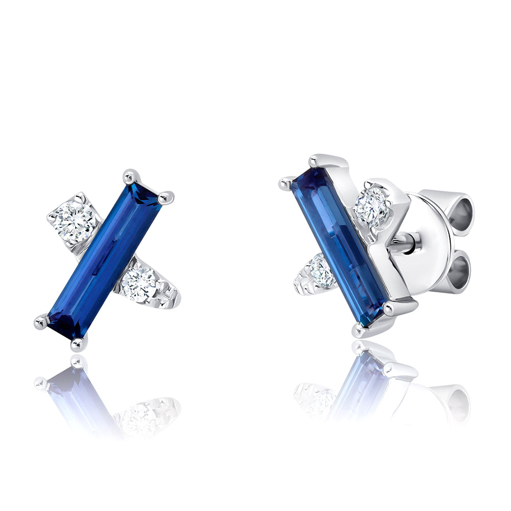 Chatham lab-grown alexandrite stud earrings, style CE5068WAL
