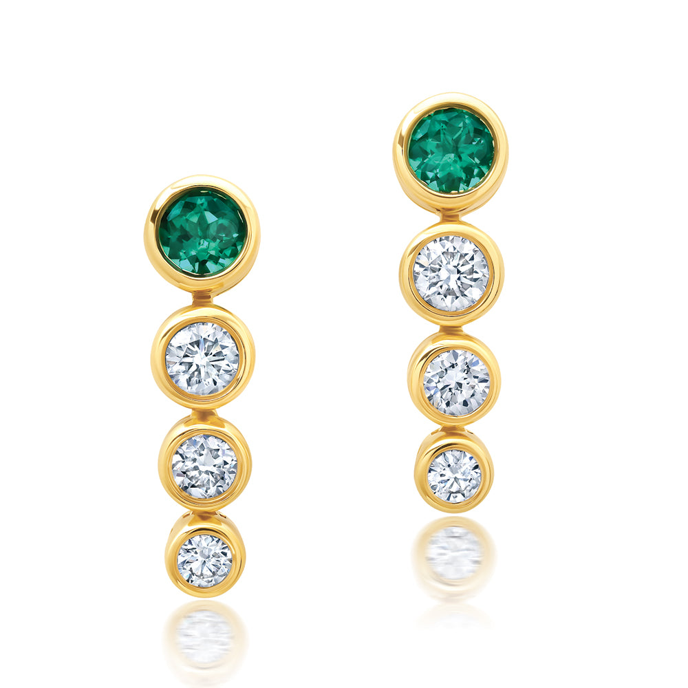 Chatham lab-grown emerald earrings, style CE5069YEM