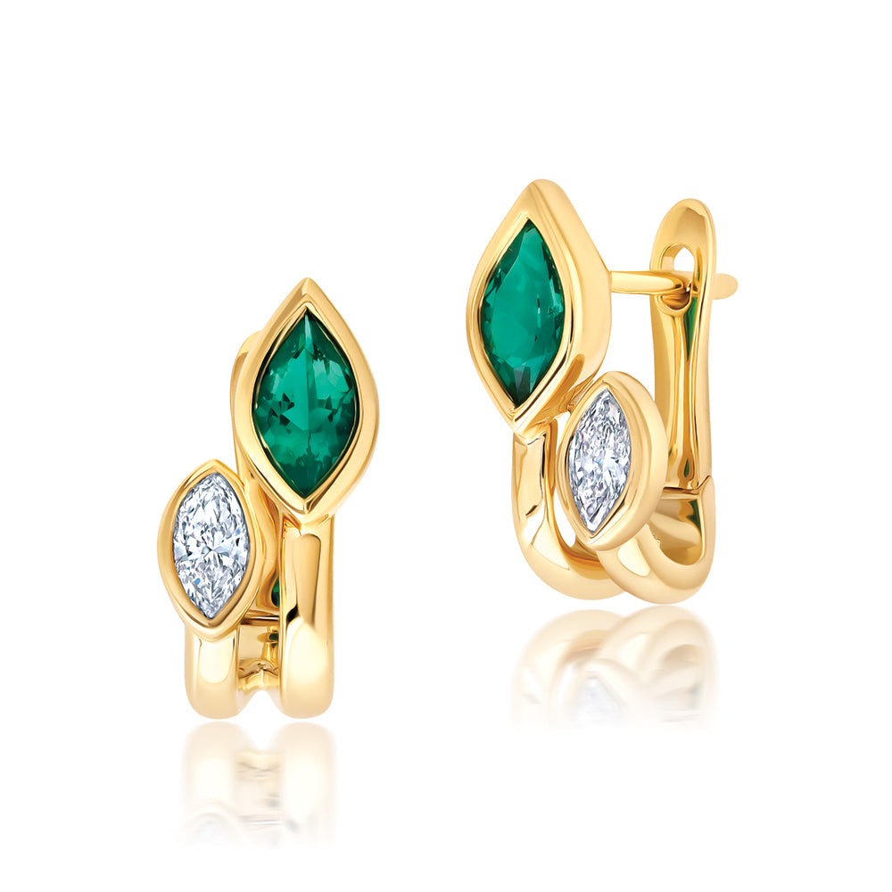 Chatham lab-grown emerald earrings, style CE5079YEM