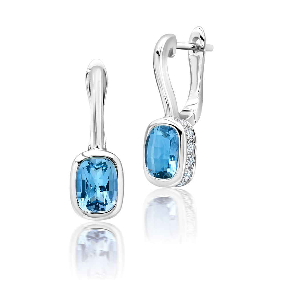 Chatham lab-grown aqua blue spinel earrings, style CE5090WAQ