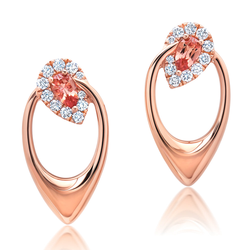 Chatham lab-grown champagne sapphire earrings, style CE5091RCS