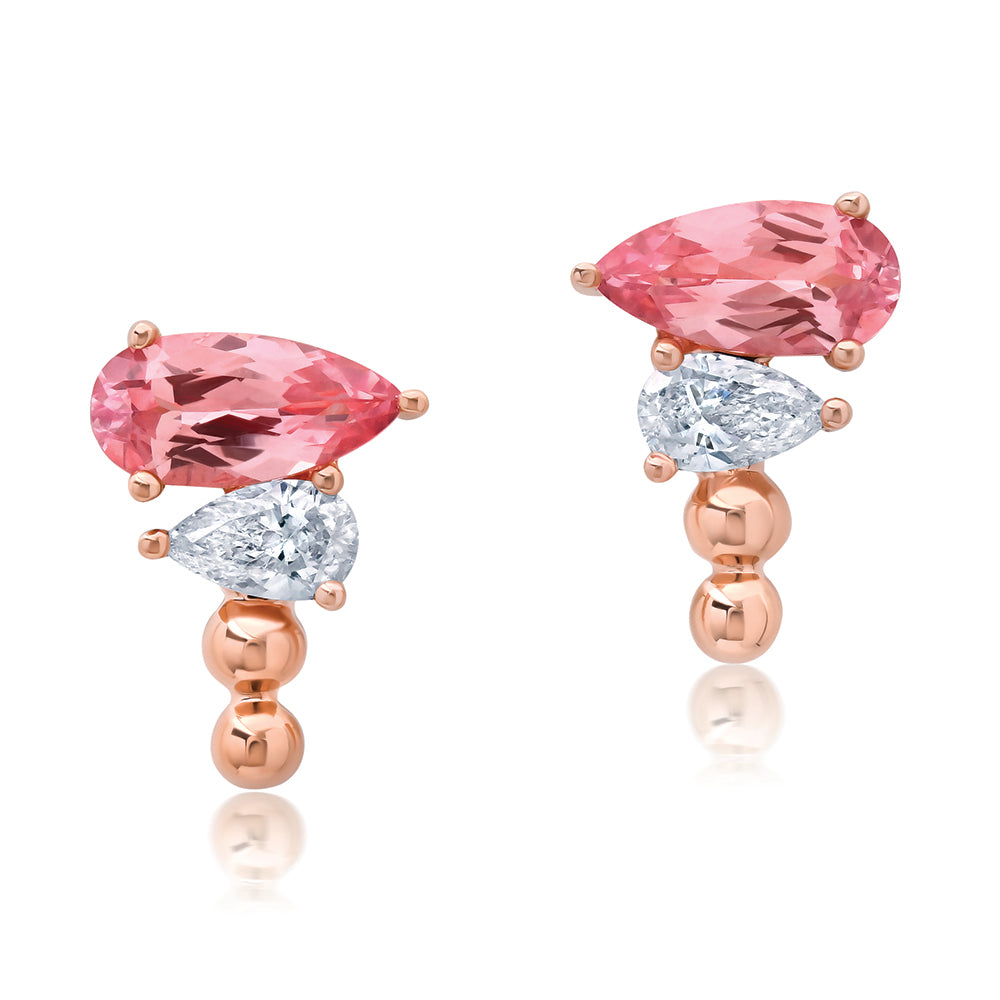Chatham lab-grown champagne sapphire earrings, style CE5096RCS