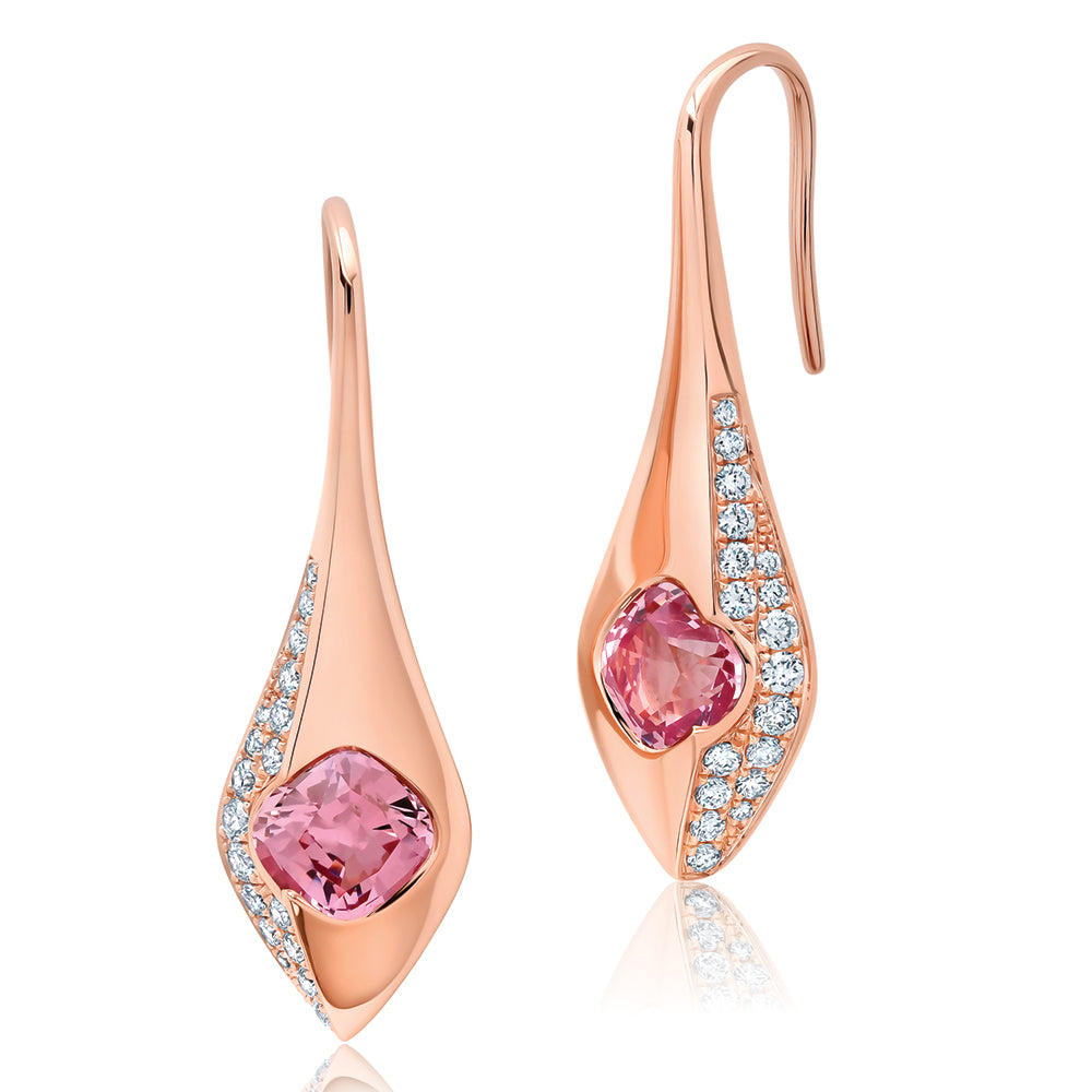 Chatham lab-grown champagne sapphire earrings, style CE5100RCS